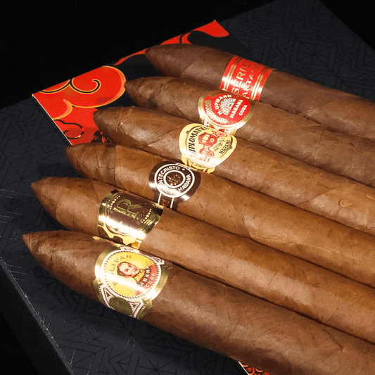 Prestigous Pyramides Sampler (Montecristo No. 2 + Diplomaticos No. 2 + Partagas Serie P No. 2 + Vegas Robaina Unicos + H.Upmann No. 2 + Bolivar Belicosos Finos) - HK CohCigars