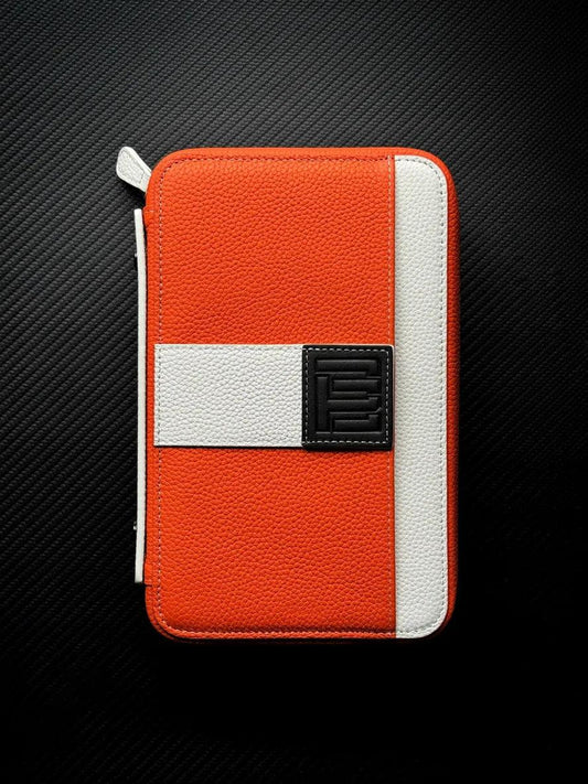 PROJECTCARBON | LEATHER SERIES - ORANGE AND WHITE TRAVEL CASE (BLEMISHED) - HK CohCigars
