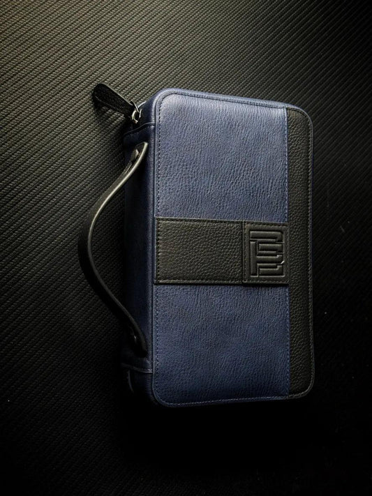 PROJECTCARBON | LEATHER SERIES - "TACTICAL BLUE" TRAVEL CASE - HK CohCigars