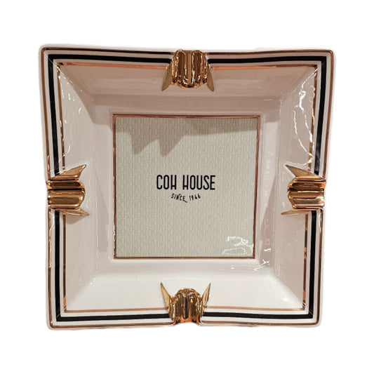 COH House Signature Ceramic Ashtray – Mint Green & Black Edition