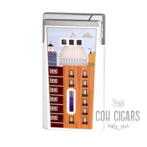 J-15 Cigar Jet Flame Lighter, Cubana Havana, White Limited Edition | 1 PC | ELIE BLEU cigar