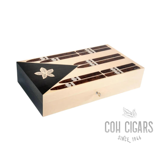ELIE BLEU Cigar Humidor Coffret 110 cig. "Cuban Flag Cigars" sycomore natural N°175/259