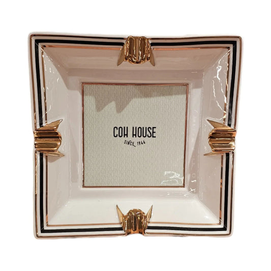 COH House Signature Ceramic Ashtray – Mint Green & Black Edition - HK CohCigars -雪茄
