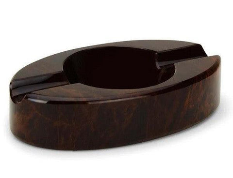 ELIE BLEU Ashtray "Obsidienne" brown for 2 cigars - HK CohCigars
