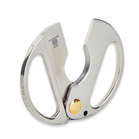 ELIE BLEU Cigar Cutter Stainless EBC-2 Stainless Steel / Gold Button - HK CohCigars