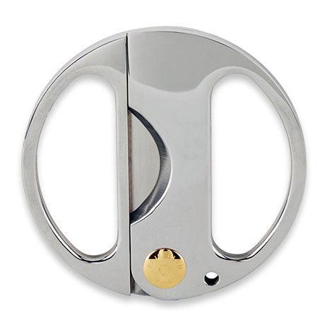 ELIE BLEU Cigar Cutter Stainless EBC-2 Stainless Steel / Gold Button - HK CohCigars