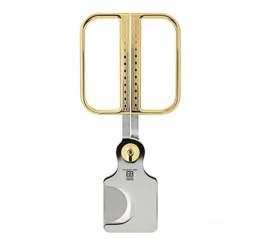 ELIE BLEU Cigar Cutter Stainless EBC-3 Gold Button / Gold Etched Handles - HK CohCigars