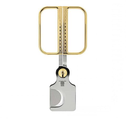 ELIE BLEU Cigar Cutter Stainless EBC-3 Gold Button / Gold Etched Handles - HK CohCigars