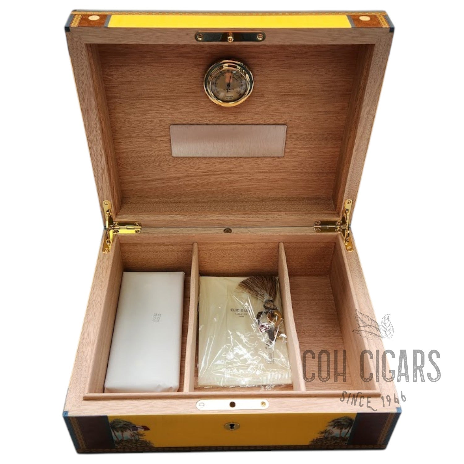 ELIE BLEU Cigar Humidor 75 cig. Alba Sycomore jaune d'or - HK CohCigars -雪茄