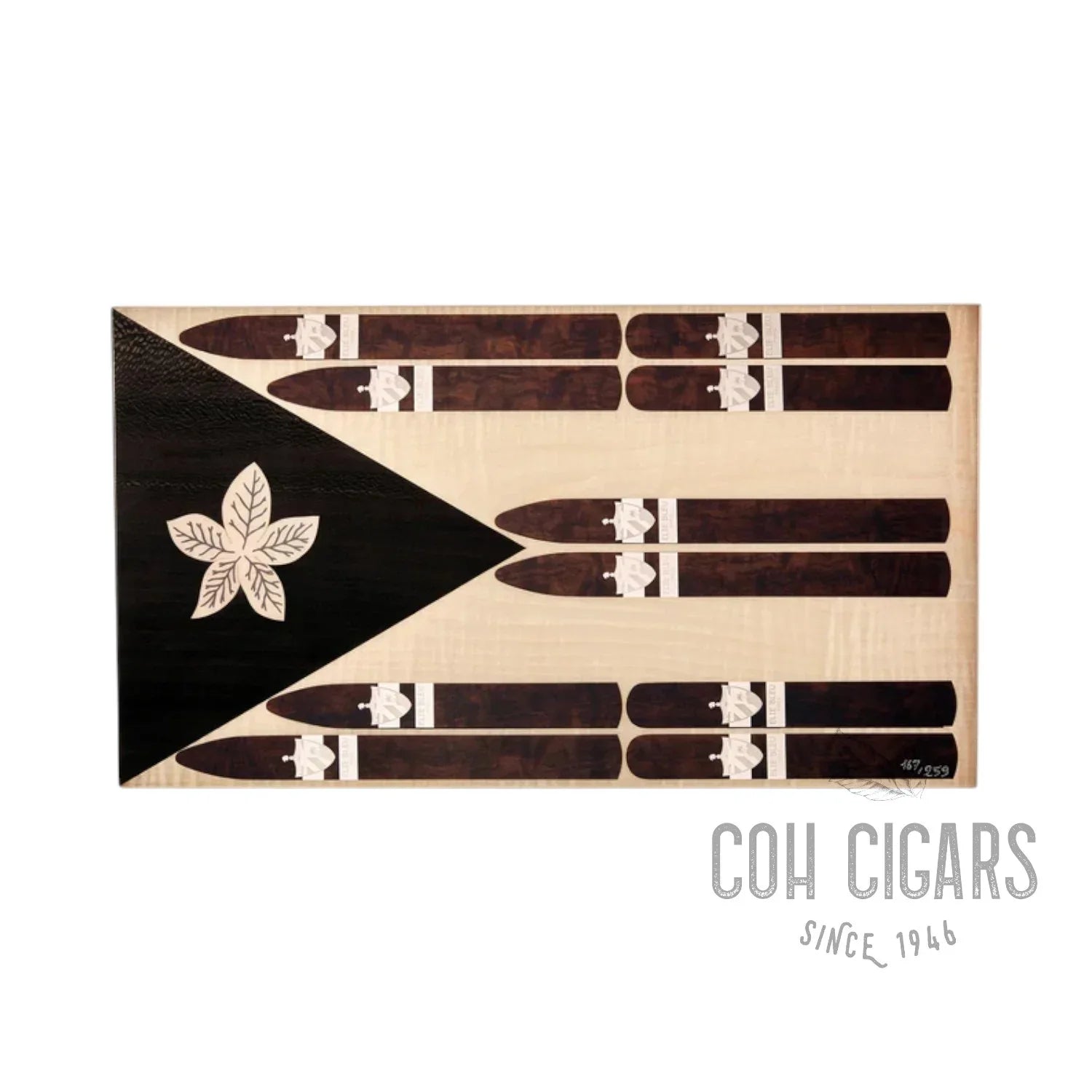 ELIE BLEU Cigar Humidor Coffret 110 cig. "Cuban Flag Cigars" sycomore natural N°175/259 - HK CohCigars -雪茄