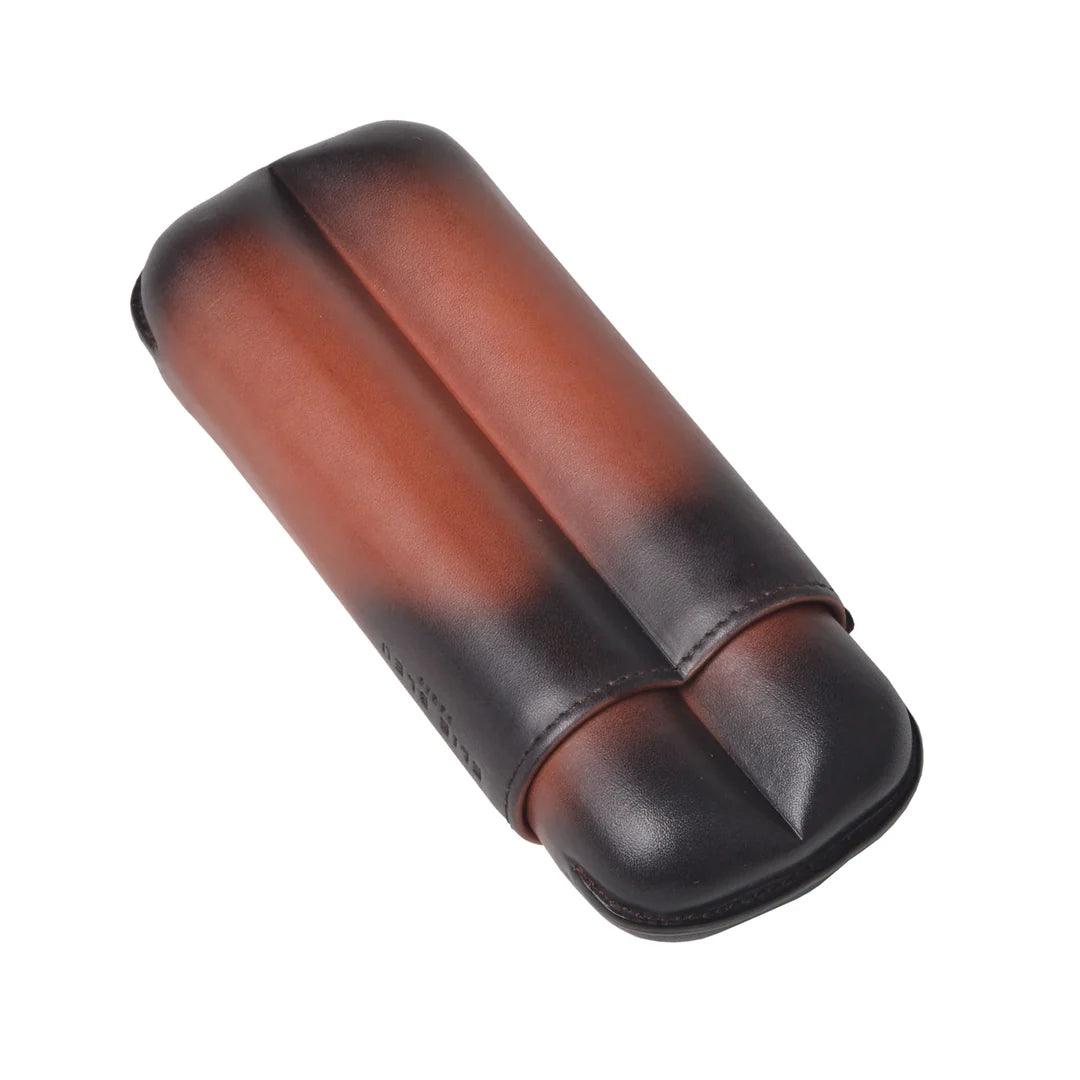 ELIE BLEU "Havana" leather case for 2 cigars (ring 27 mm) - hk.cohcigars