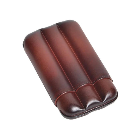 ELIE BLEU "Havana" leather case for 3 cigars (ring 27 mm) - HK CohCigars