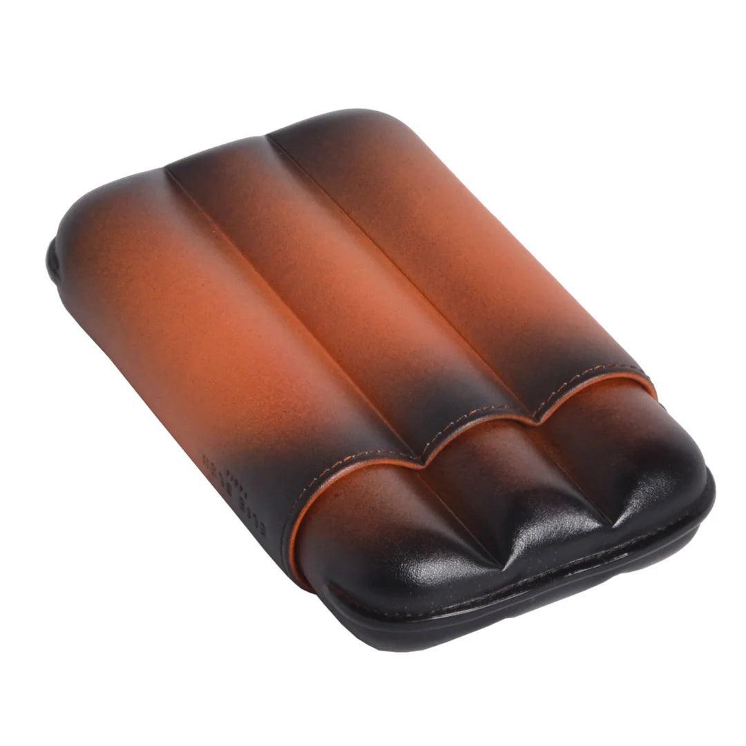 ELIE BLEU "Honey" leather case for 3 cigars (ring 27 mm) - HK CohCigars