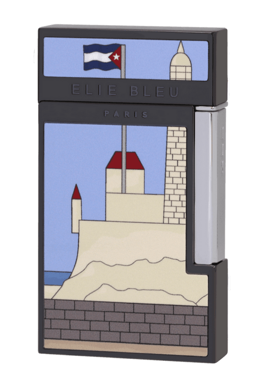 ELIE BLEU J-14 Cigar Jet Flame Lighter "Casa Cubana" Black IP (Ltd 459 pieces) - HK CohCigars -雪茄