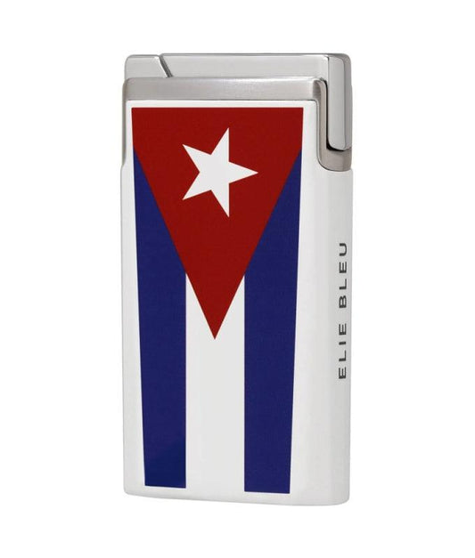 ELIE BLEU J-15 Cigar Jet Flame Lighter "Cuban Flag" - HK CohCigars