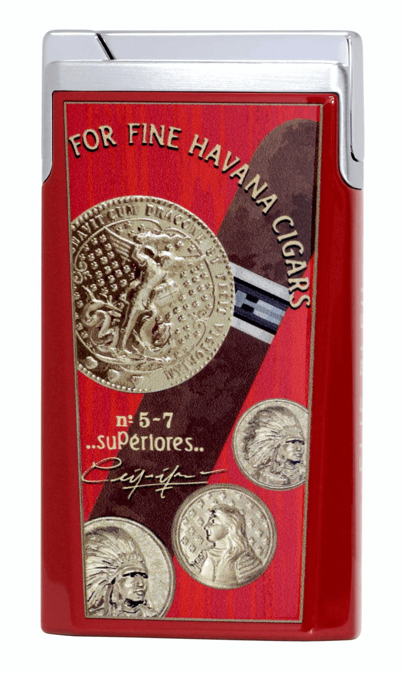 ELIE BLEU J-15 Cigar Jet Flame Lighter Medals red - HK CohCigars