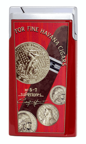 ELIE BLEU J-15 Cigar Jet Flame Lighter Medals red - HK CohCigars