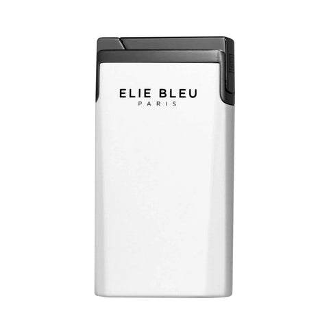 ELIE BLEU J-15 Cigar Jet Flame Lighter White Lacquer Gunmetal - HK CohCigars