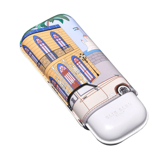 ELIE BLEU Leather Cigars Case "Casa Cubana Le Parisien" 2cig (cal 27mm) - HK CohCigars