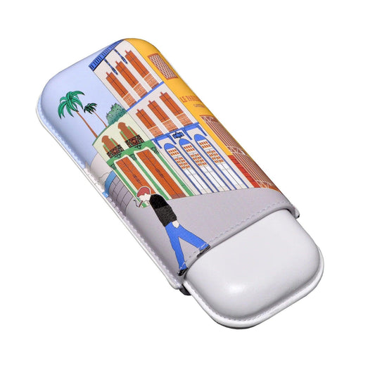 ELIE BLEU Leather Cigars Case "Casa Cubana Le Parisien" 2cig (cal 27mm) - HK CohCigars