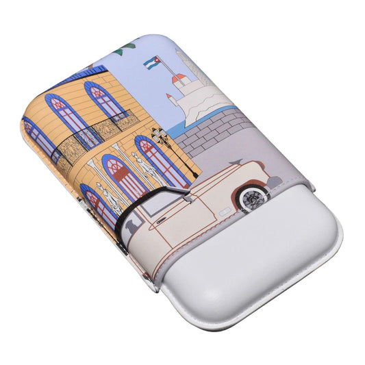 ELIE BLEU Leather Cigars Case "Casa Cubana Le Parisien" 3cig (cal 27mm) - HK CohCigars