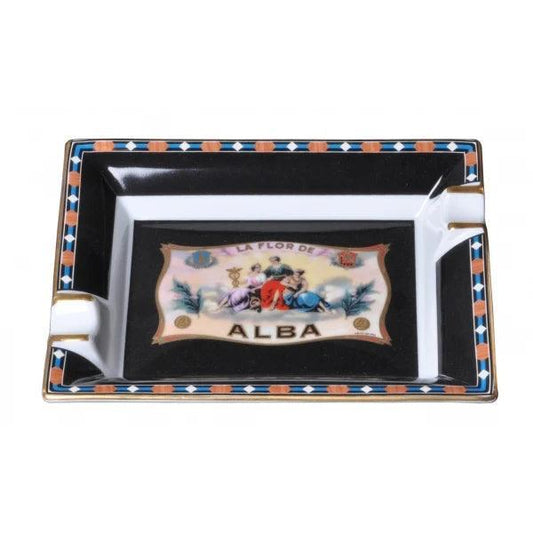 ELIE BLEU Porcelain ashtray "Alba" black - HK CohCigars