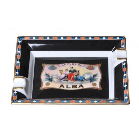 ELIE BLEU Porcelain ashtray "Alba" black - HK CohCigars