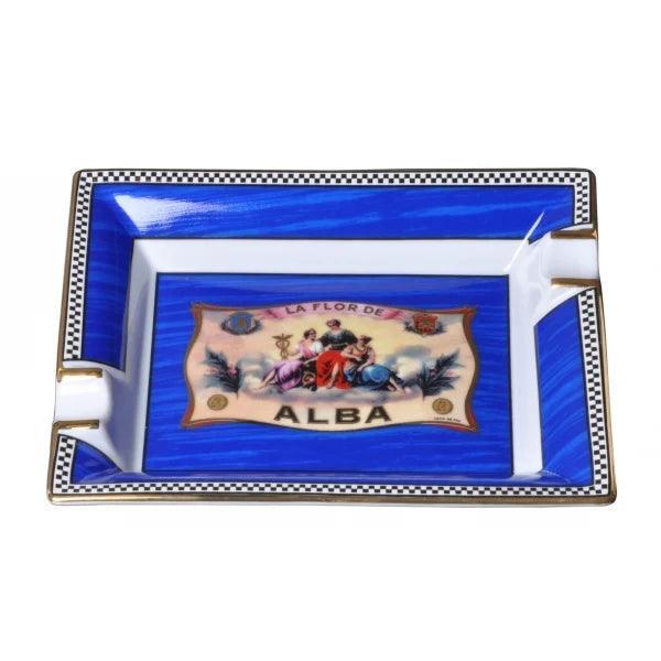 ELIE BLEU Porcelain ashtray "Alba" blue - HK CohCigars