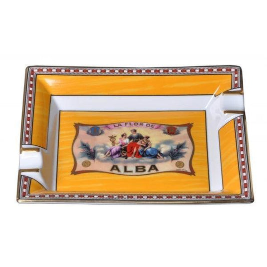 ELIE BLEU Porcelain ashtray "Alba" gold yellow - HK CohCigars