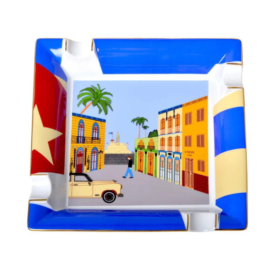 ELIE BLEU Porcelain ashtray "Casa cubana" Large - hk.cohcigars