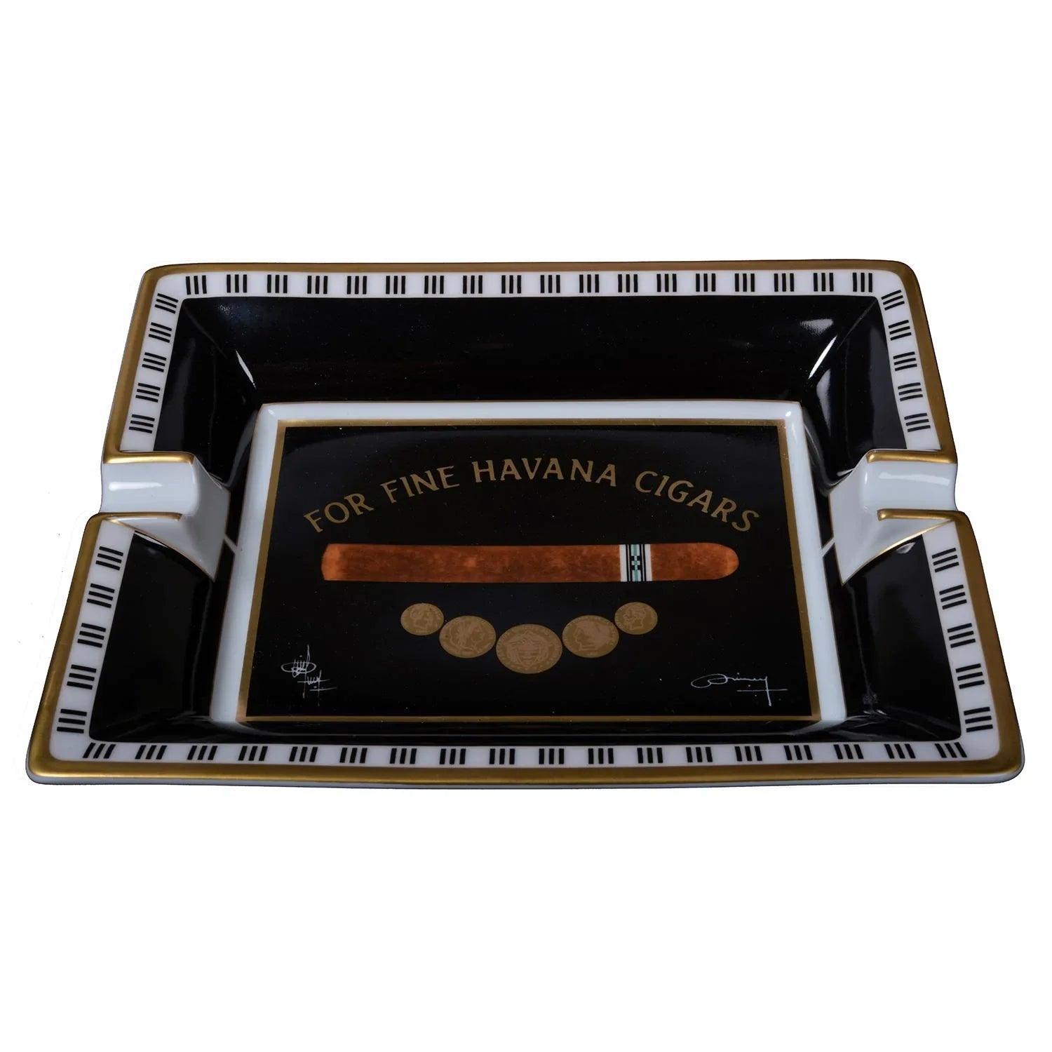 ELIE BLEU Porcelain ashtray "Medals" black - HK CohCigars
