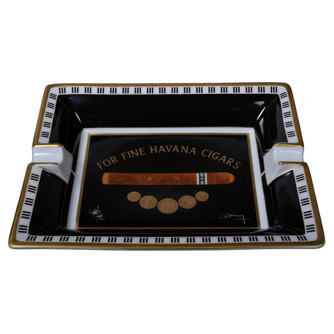 ELIE BLEU Porcelain ashtray "Medals" black - HK CohCigars