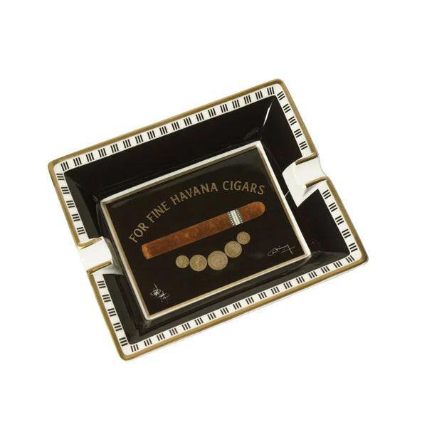 ELIE BLEU Porcelain ashtray "Medals" black - HK CohCigars