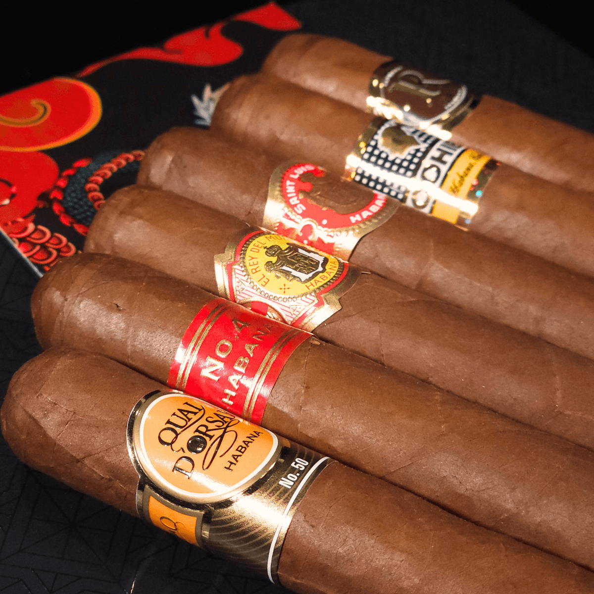 Global Favorites Sampler (Cohiba Robustos + Partagas Serie D No.4 + Quai D'orsay 50 + El Rey del Mundo Choix Supreme + Vegas Robaina Famosos + Saint Luis Rey Regios) - HK CohCigars