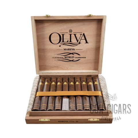 HK CohCigars Oliva Mareva CSWC 雪茄禮盒，內含 10 支優質厄瓜多爾茄衣手工雪茄，呈現精緻木盒包裝。