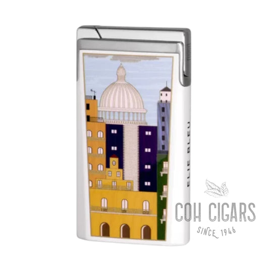 J-15 Cigar Jet Flame Lighter, Cubana Havana, White Limited Edition | 1 PC | ELIE BLEU cigar - HK CohCigars -雪茄
