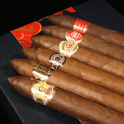 Prestigous Pyramides Sampler (Montecristo No. 2 + Diplomaticos No. 2 + Partagas Serie P No. 2 + Vegas Robaina Unicos + H.Upmann No. 2 + Bolivar Belicosos Finos) - HK CohCigars