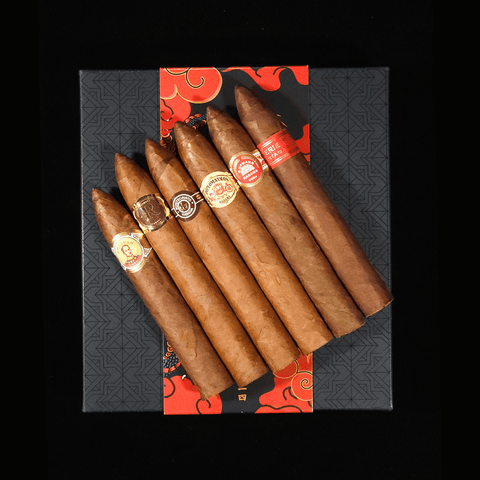 Prestigous Pyramides Sampler (Montecristo No. 2 + Diplomaticos No. 2 + Partagas Serie P No. 2 + Vegas Robaina Unicos + H.Upmann No. 2 + Bolivar Belicosos Finos) - HK CohCigars