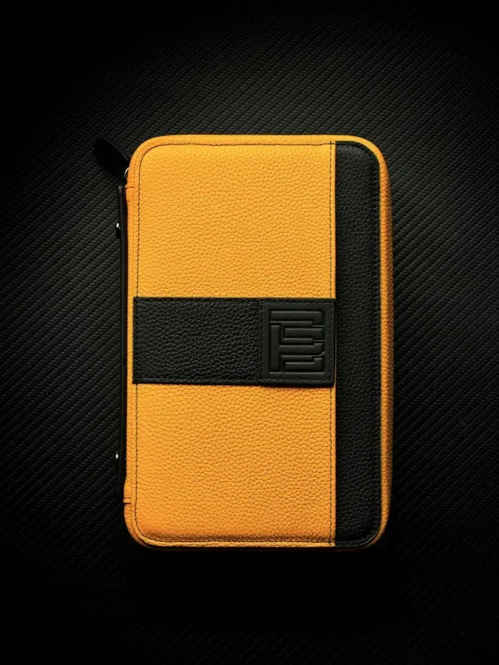 PROJECTCARBON leather series - "BLACK MUSTARD" Travel Case - HK CohCigars -雪茄