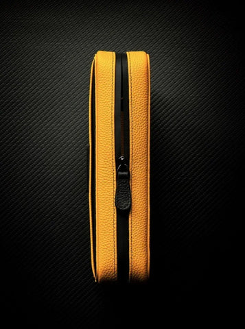 PROJECTCARBON leather series - "BLACK MUSTARD" Travel Case - HK CohCigars -雪茄