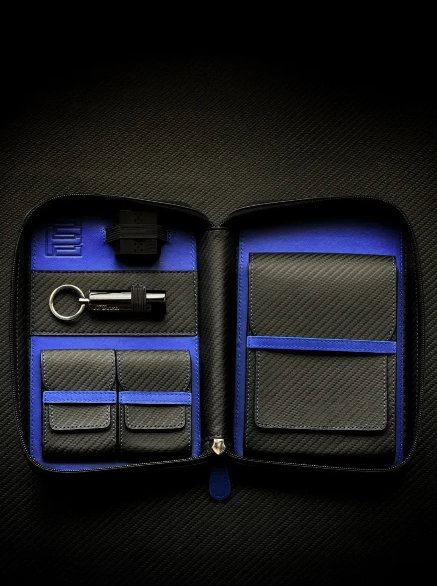 PROJECTCARBON | DRI CARBON SERIES - CARBON FIBER BLUE DESIGN TRAVEL CASE - HK CohCigars -雪茄