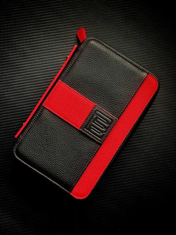 PROJECTCARBON | LEATHER SERIES - BLACK AND RED TRAVEL CASE - HK CohCigars