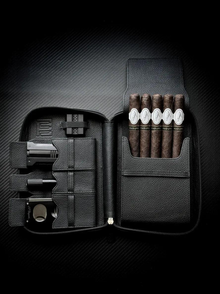 PROJECTCARBON | LEATHER SERIES - MIDNIGHT BLACK TRAVEL CASE - HK CohCigars -雪茄