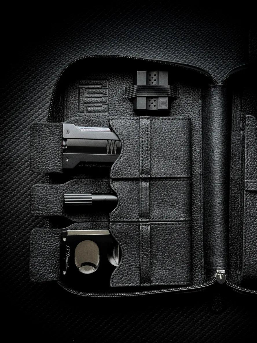 PROJECTCARBON | LEATHER SERIES - MIDNIGHT BLACK TRAVEL CASE - HK CohCigars -雪茄