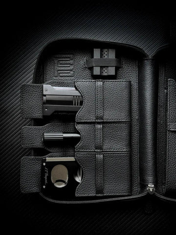 PROJECTCARBON | LEATHER SERIES - MIDNIGHT BLACK TRAVEL CASE - HK CohCigars -雪茄