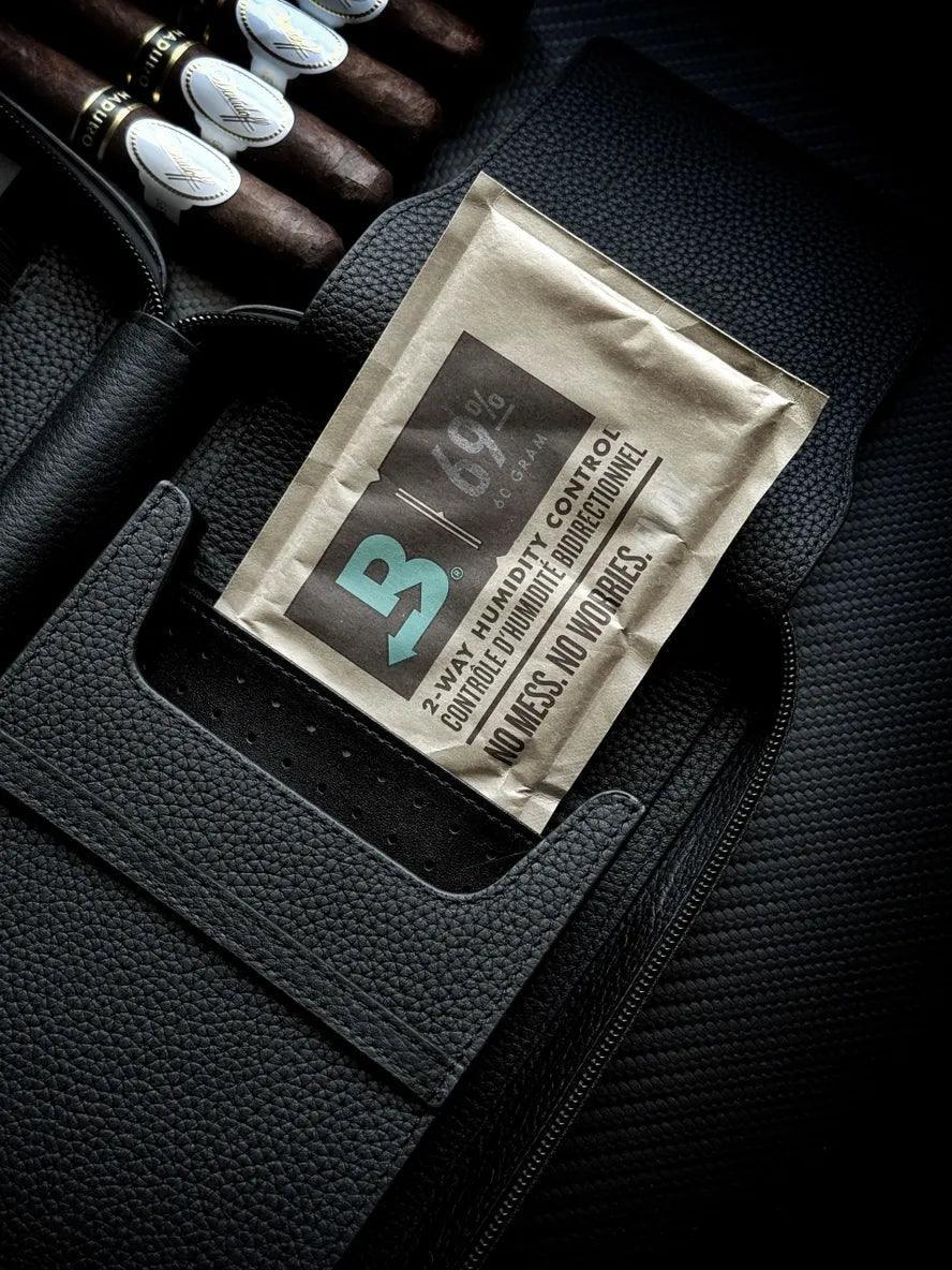PROJECTCARBON | LEATHER SERIES - MIDNIGHT BLACK TRAVEL CASE - HK CohCigars -雪茄