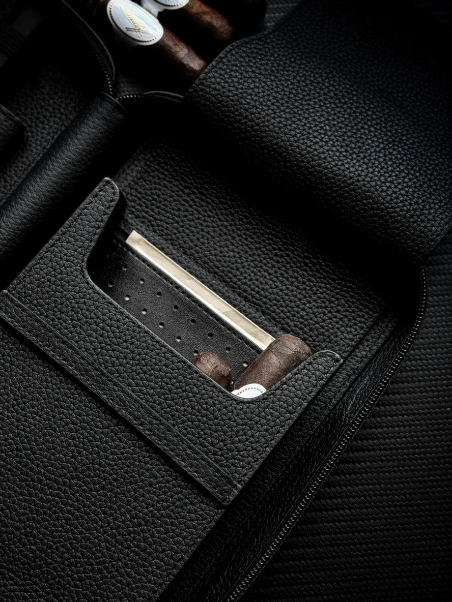 PROJECTCARBON | LEATHER SERIES - MIDNIGHT BLACK TRAVEL CASE - HK CohCigars -雪茄