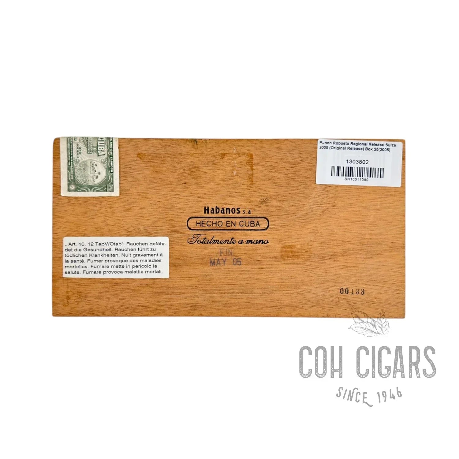 Robusto Regional Release Suiza 2005 (Original Release) | Box 25 | Punch Cigars - HK CohCigars -雪茄