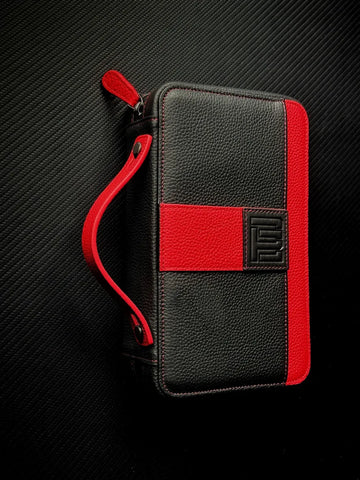 PROJECTCARBON | LEATHER SERIES - BLACK AND RED TRAVEL CASE