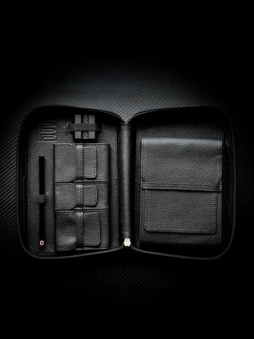 PROJECTCARBON | LEATHER SERIES - MIDNIGHT BLACK TRAVEL CASE